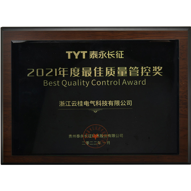 最佳質(zhì)量管控獎(jiǎng)